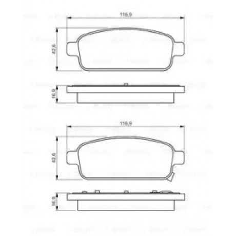 Колодка торм. диск. CHEVROLET CRUZE, ORLANDO передн./задн. (пр-во Bosch)