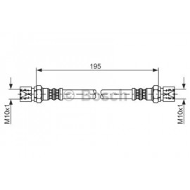 Шланг гальмівний Daewoo NEXIA, OPEL KADETT (вир-во Bosch)