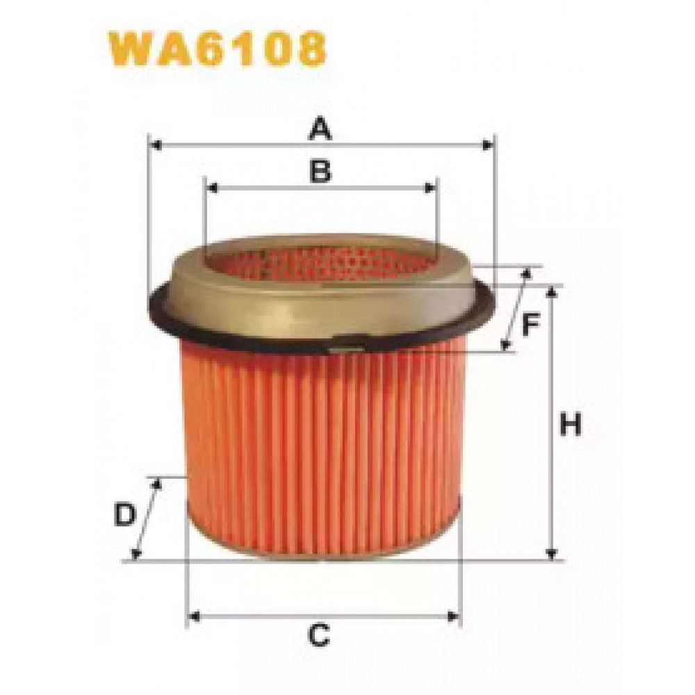 Фильтр воздушный MITSUBISHI COLT AM433/WA6108 (пр-во WIX-Filtron)