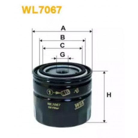 Фільтр масляний ВАЗ 2101-07 2121 (високий 88мм)  (вир-во WIX-Filtron UA) WL7067/OP520