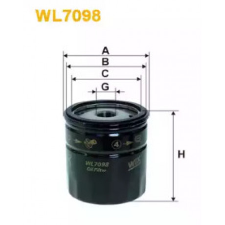 Фильтр масляный двигателя OPEL CORSA WL7098/OP551 (пр-во WIX-Filtron)
