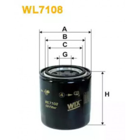 Фильтр масляный двигателя WL7108/OP558 (пр-во WIX-Filtron)