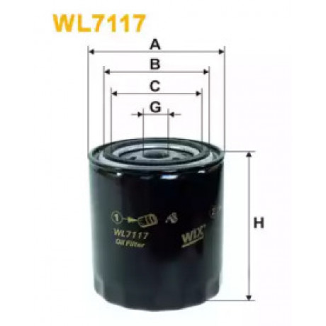 Фільтр масляний (вир-во WIX-Filtron) WL7117/OP580/8