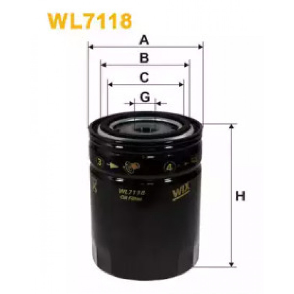 Фільтр масляний (вир-во WIX-Filtron UA) WL7118/OP563/1