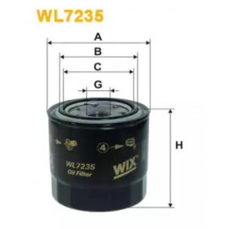 Фильтр масляный двигателя WL7235/OP619/2 (пр-во WIX-Filtron)