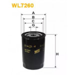 Фільтр оливний (вир-во Wix-Filtron) WL7260  Фільтр оливний (вир-во Wix-Filtron) WL7260