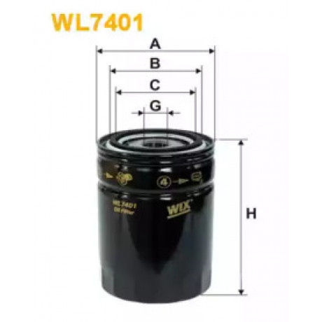 Фильтр масляный двигателя WL7401/OP592/5 (пр-во WIX-Filtron UA)
