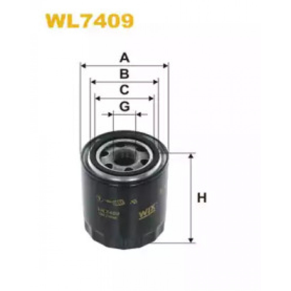 Фильтр масляный двигателя KIA PREGIO WL7409/OP632/4 (пр-во WIX-Filtron)
