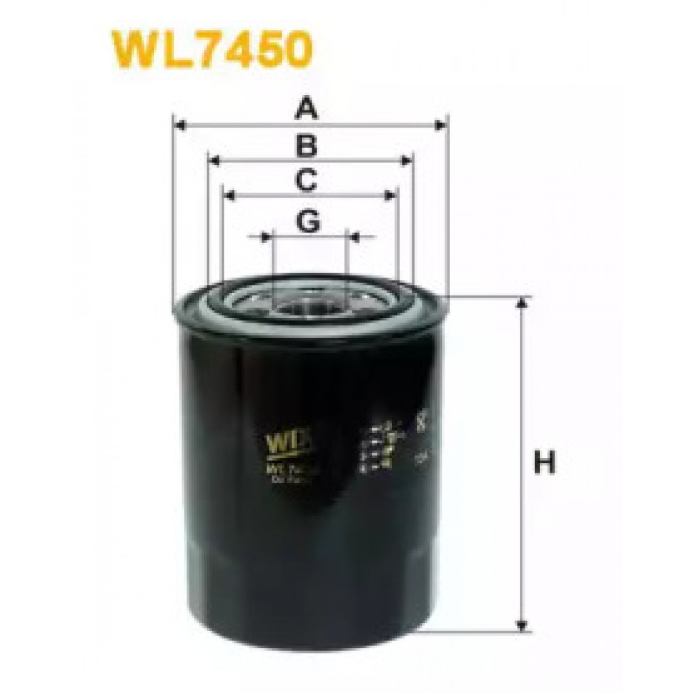 Фильтр масляный двигателя WL7450/OP632/7 (пр-во WIX-Filtron)