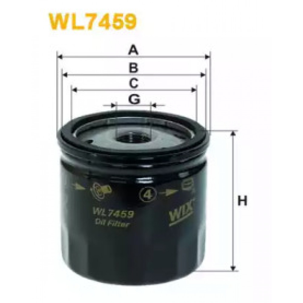 Фильтр масляный двигателя WL7459/629/1 (пр-во WIX-Filtron)