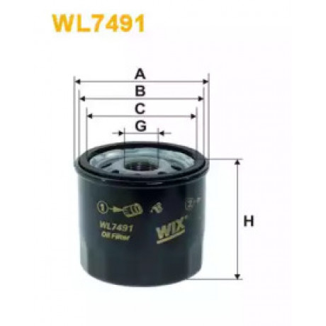 Фильтр масляный двигателя CHEVROLET WL7491/OP564/1 (пр-во WIX-Filtron)