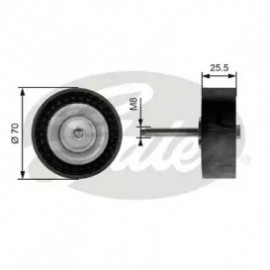 Ролики натяжители приводу допоміжних агрегатів (Вир-во Gates)