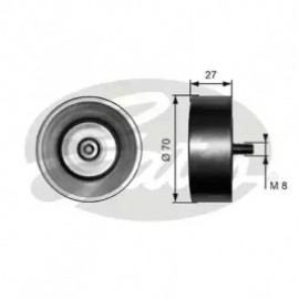 Ролики натяжители приводу допоміжних агрегатів (Вир-во Gates)