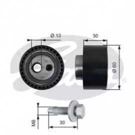 Натяжители ролики приводу ГРМ (Вир-во Gates)