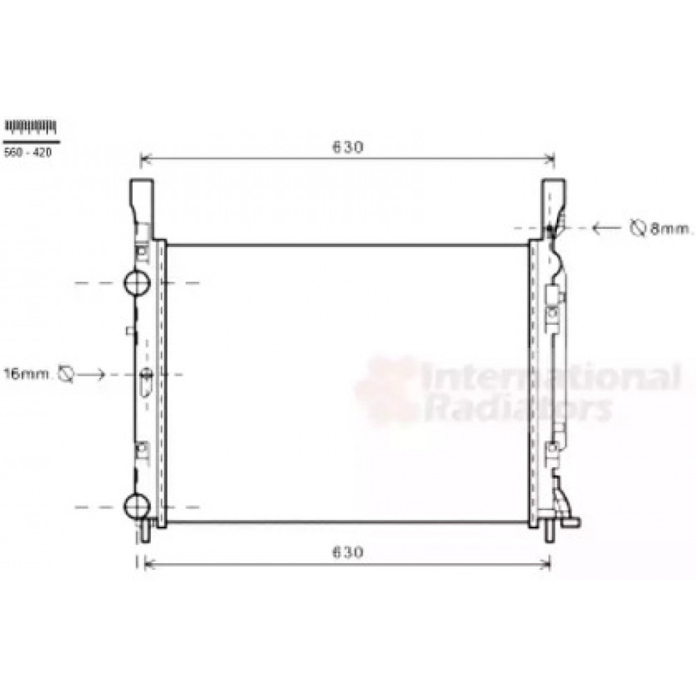 Радиатор охлаждения RENAULT KANGOO (пр-во Van Wezel)