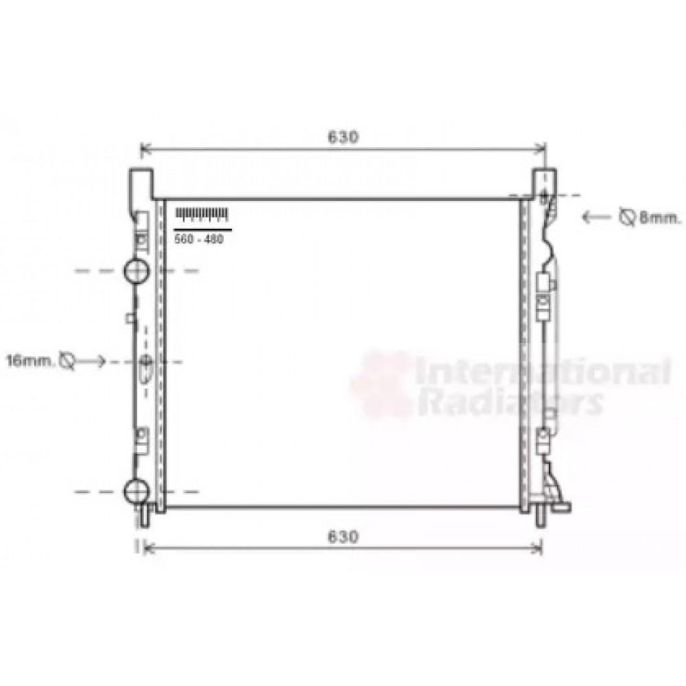 Радиатор охлаждения RENAULT  KANGOO II (08-) (пр-во Van Wezel)