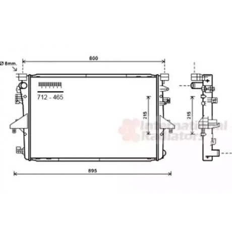 Радиатор охлаждения VOLKSWAGEN  TRANSPORTER T5 (03-) 2.0 (пр-во Van Wezel)