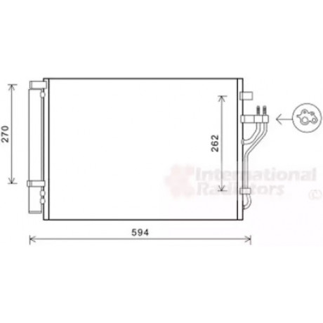 Радиатор кондиционера iX35 1.7 CRDi 09/10- (пр-во Van Wezel)