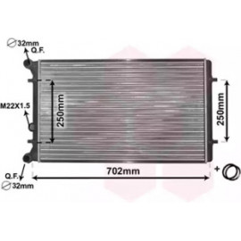 Радиатор охлаждения двигателя GOLF4/A3/TT/LEON/BORA M/J (Van Wezel)