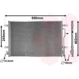 Конденсор кондиціонера COND AUDI A4 03- ALL (Van Wezel)