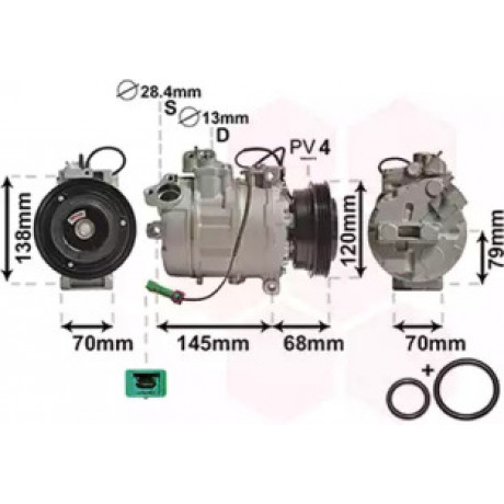 Компрессор кондиционера AUDI, SKODA, VW (Пр-во Van Wezel)