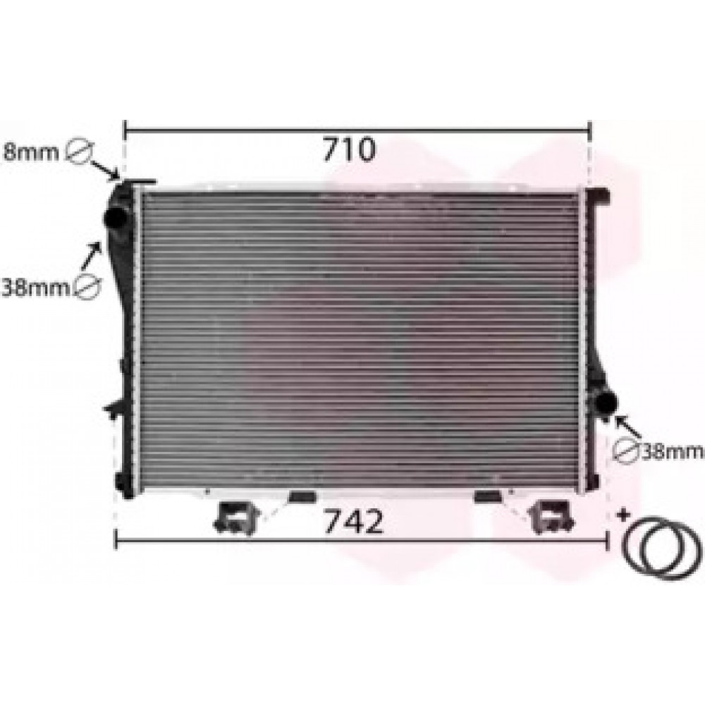 Радіатор BMW5(E39)/7(E38)MT 98- (Van Wezel)