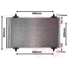 Конденсор кондиціонера C8/JUMPY/807/EXP DIES 05- (Van Wezel)