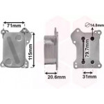 Pадиатор масляный FIAT  DOBLO (119, 223) (01-)  1.3 MJTD (пр-во Van Wezel) 