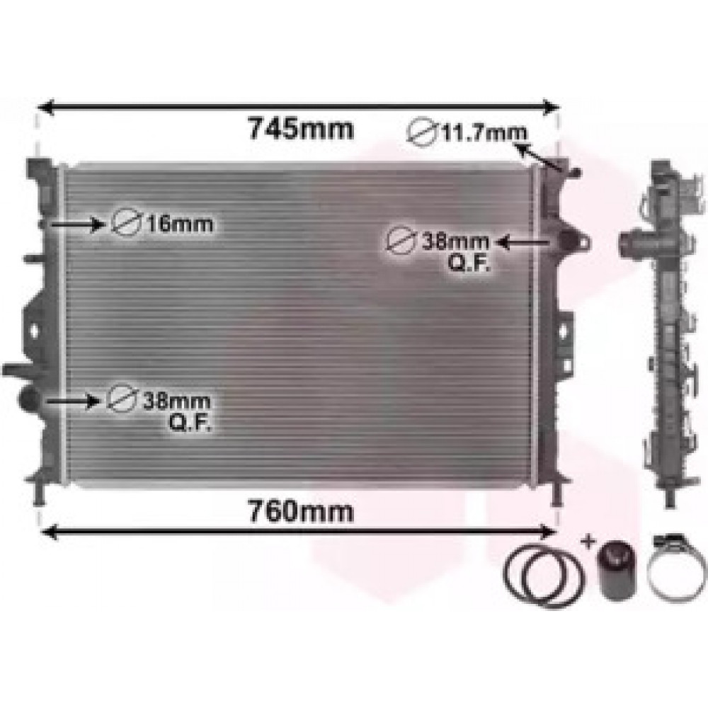 Радиатор охлаждения двигателя MONDEO/FREEL/V/S80 AT 06- (Van Wezel)