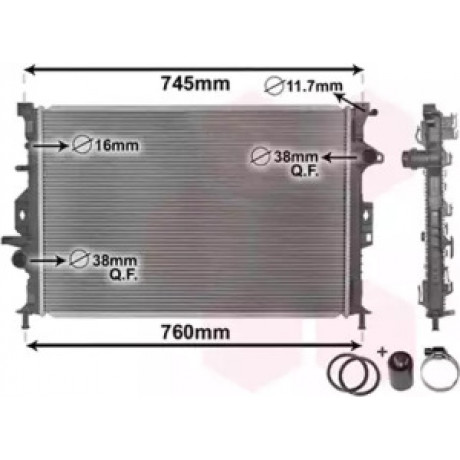 Радиатор охлаждения двигателя MONDEO/FREEL/V/S80 AT 06- (Van Wezel)