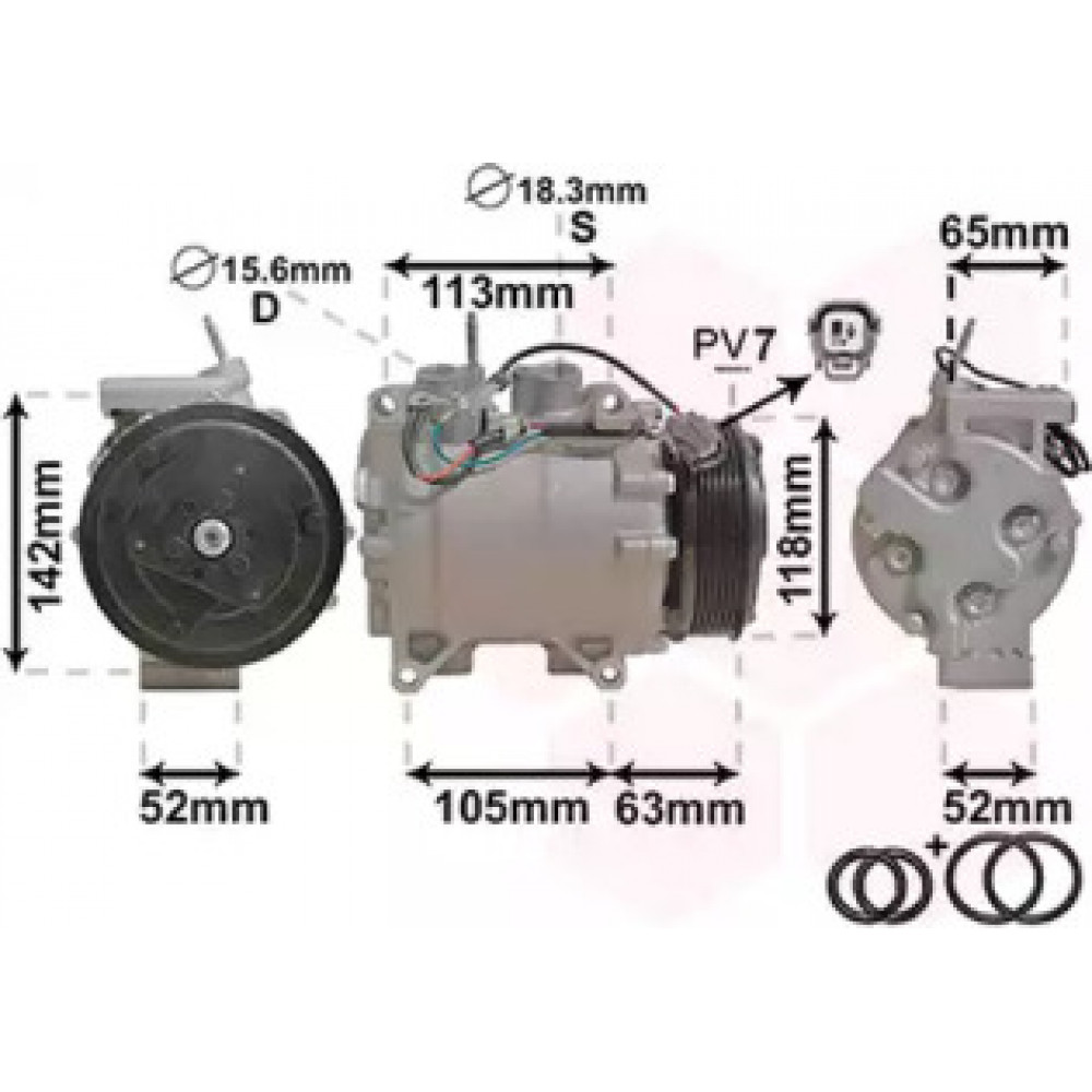 Компрессор кондиционера HONDA ACCORD 2.0-2.4i  04- (Пр-во Van Wezel)