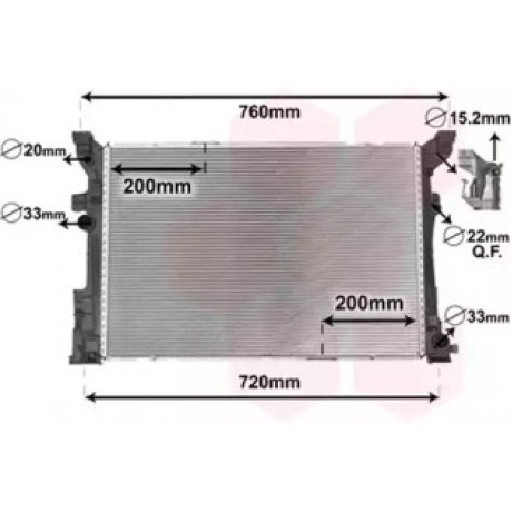 Радиатор охлаждения Q30 (15-)/МВ SER 246/176 2.0 AT (пр-во Van Wezel)