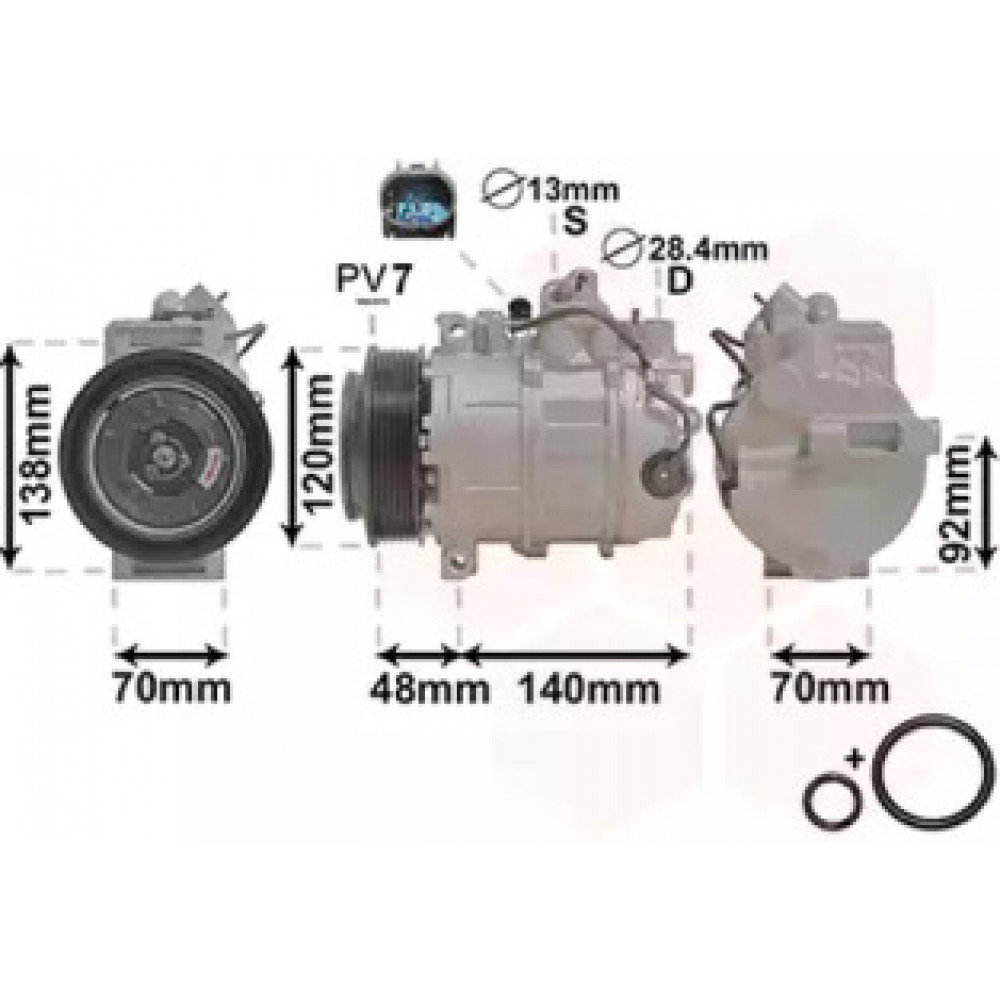 компрессор кондиционера MERCEDES C-CLASS W203  00- (Van Wezel)