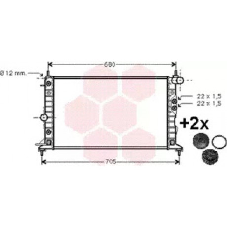 Радіатор VECTRAB 16/20/2/6AT +/-AC (Van Wezel)