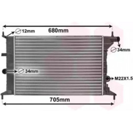 Радіатор VECTRA B 16/18/20 MT -AC (Van Wezel)