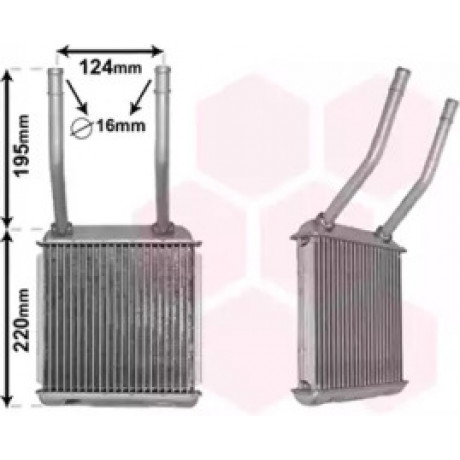 Радиатор отопителя ASTRA F/VECTRA A/CALIBRA (Van Wezel)