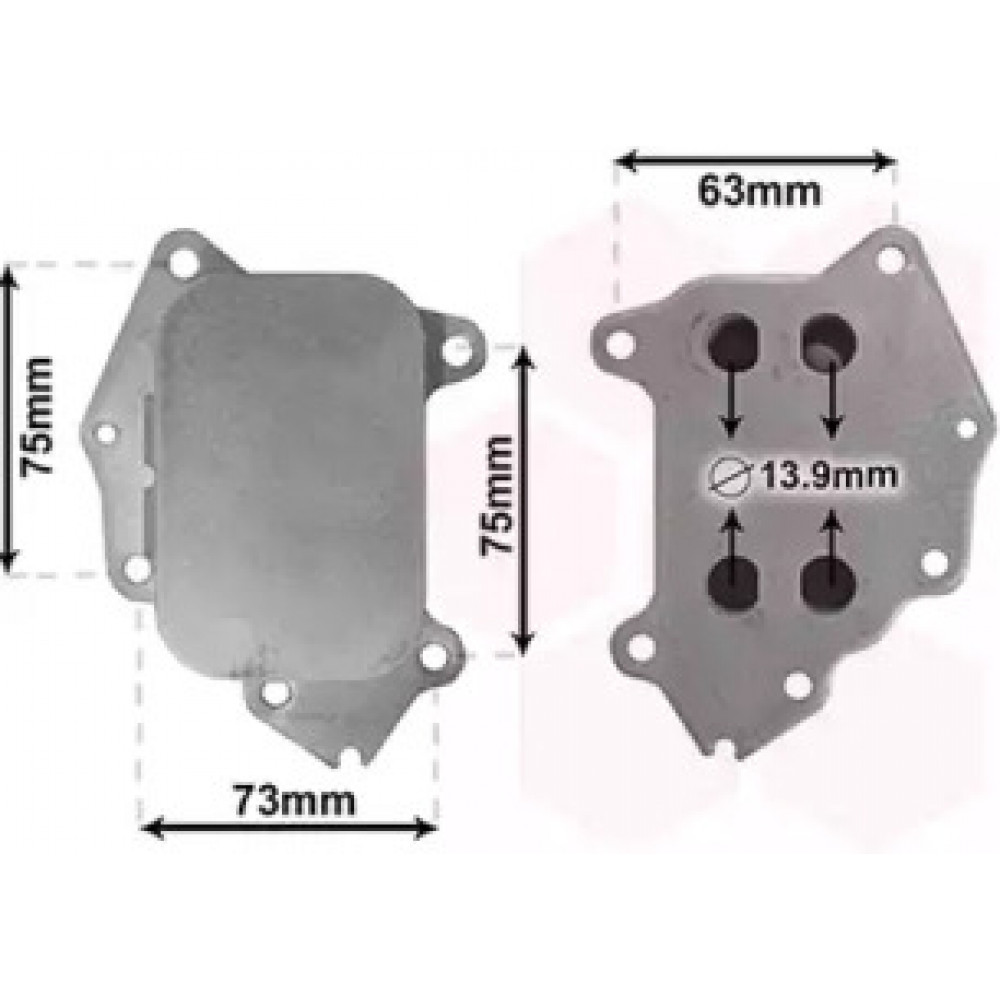 Радиатор масляный CITROEN; FORD; MAZDA; PEUGEOT; VOLVO (пр-во Van Wezel)