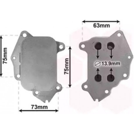 Радиатор масляный CITROEN; FORD; MAZDA; PEUGEOT; VOLVO (пр-во Van Wezel)