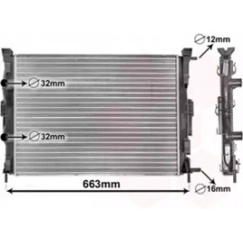 Радіатор MEGANE2/SCENIC MT +-AC 02 (Van Wezel)