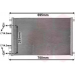 Конденсор кондиціонера MEGANE 2 ALL AT/MT 02- (Van Wezel) 