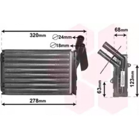 Радиатор отопителя CLIO 1/MEGANE 1/R19 MT/AT (Van Wezel)