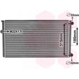 Радиатор охлаждения двигателя GOLF3/VENTO MT/AT +AC 93- (Van Wezel)