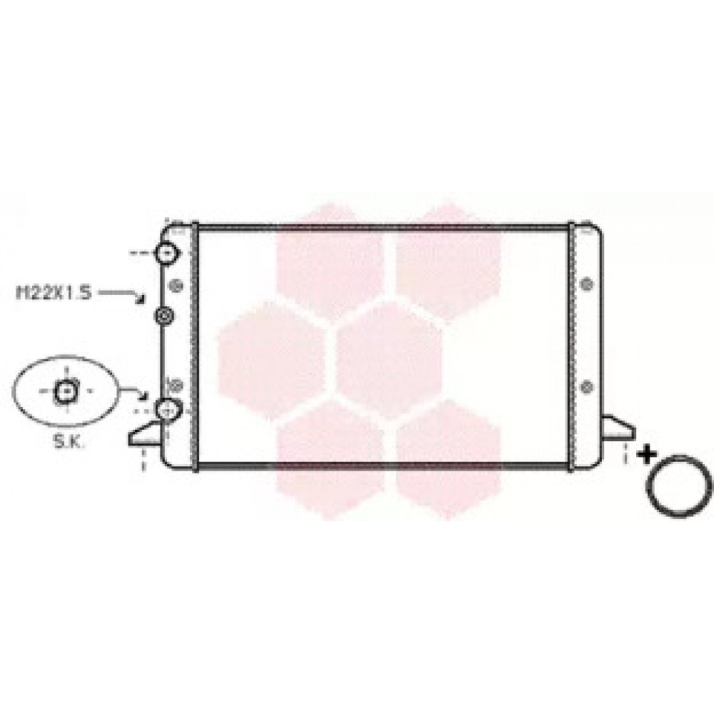Радіатор PASSAT4 16/18/20/19D 93- (Van Wezel)