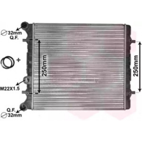 Радиатор охлаждения двигателя GOLF4/BORA/OCT/LEON/TOLED (Van Wezel)