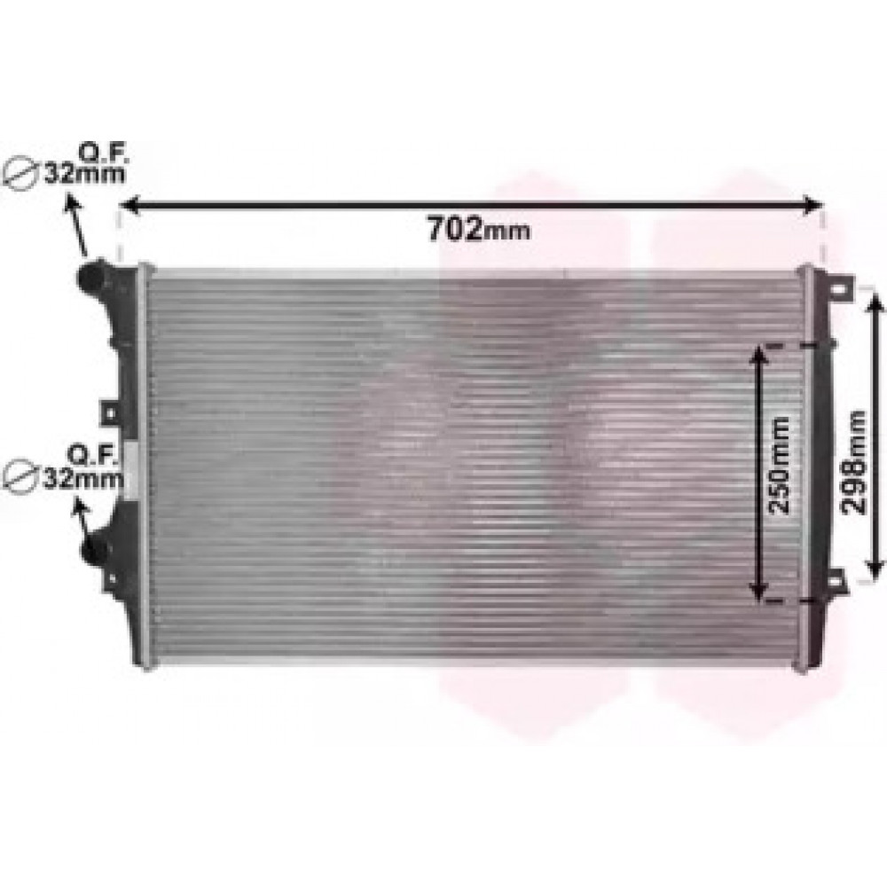 Радиатор охлаждения двигателя GOLF5/A3/TOURAN 19TDi 03- (Van Wezel)