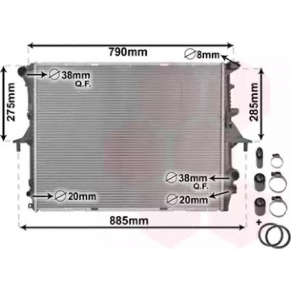 Радиатор охлаждения AUDI; PORSCHE; Volkswagen (пр-во  Van Wezel)