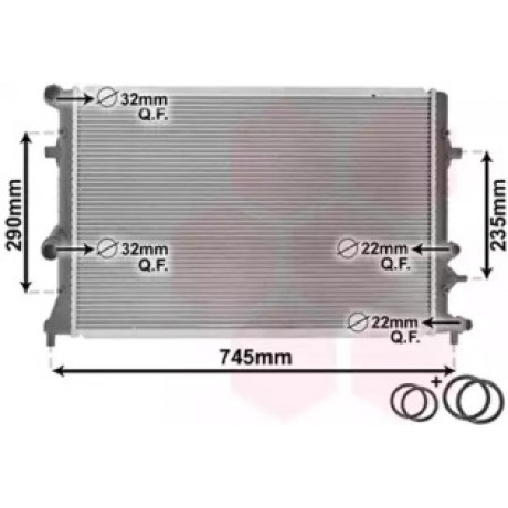 Радиатор охлажденя AUDI; SKODA; VW (пр-во Van Wezel)