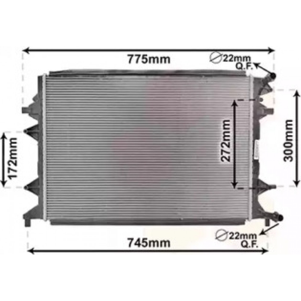 Радиатор охлаждения VOLKSWAGEN  JETTA IV (пр-во Van Wezel)