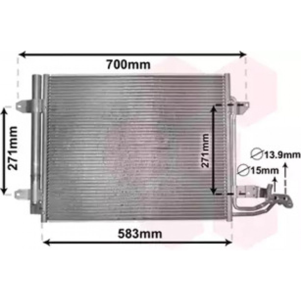 Конденсор кондиционера VW TOURAN ALL MT/AT 03- (Van Wezel)
