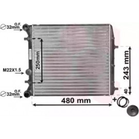 Радиатор охлаждения двигателя FABIA/POLO/CORDOBA MT -AC (Van Wezel)